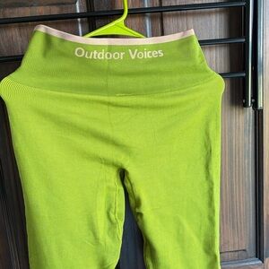 Outdoor Voices Lime Ribbed Leggings